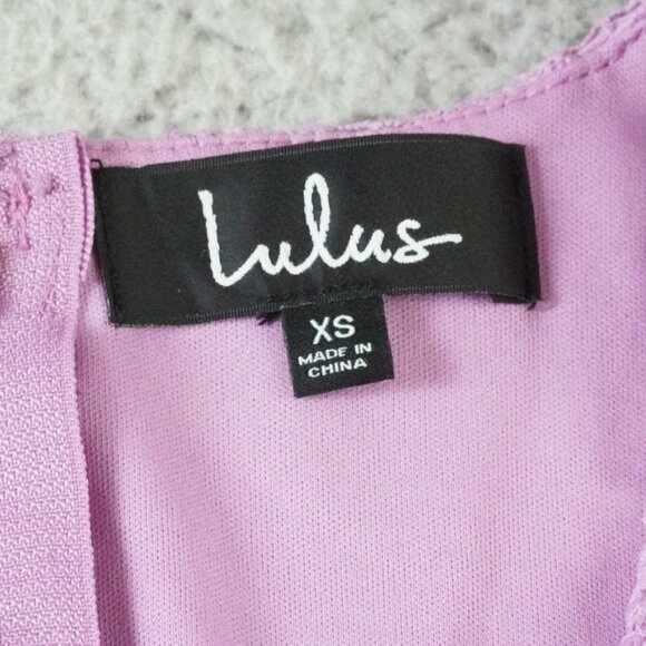 Lulu’s Sweetie Lavender Lace Flower Dress Womens Extra Small V-Neck - Picture 7 of 15